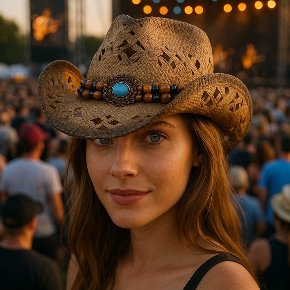 Summer Women Men Straw Hollow Western Formable Cowboy Hat